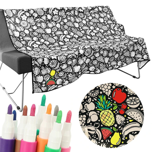 DIY Coloring Blanket with 24 Colored Markers